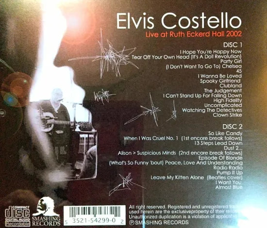 Elvis Costello / Live at Ruth Eckerd Hall 2002 SOUNDBOARD (2CDR)