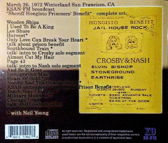 David Crosby & Graham Nash with Neil Young / Winterland 1972 KSAN-FM Broadcast SOUNDBOARD (1CDR)