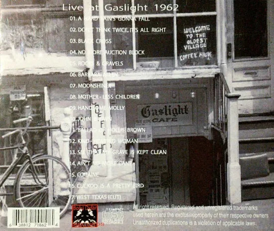 BOB DYLAN / LIVE AT GASLIGHT 1962 SOUNDBOARD (1CDR)