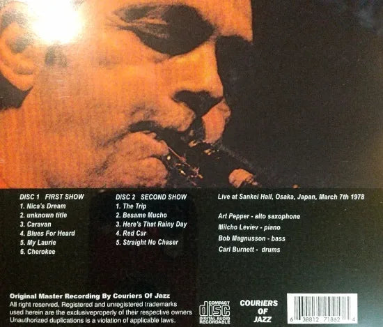 ART PEPPER / Live at Sankei Hall 1978 (2CD)