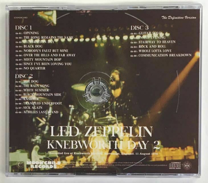 Led Zeppelin Knebworth Day 2 1979 Definitive Version 3CD Moonchild