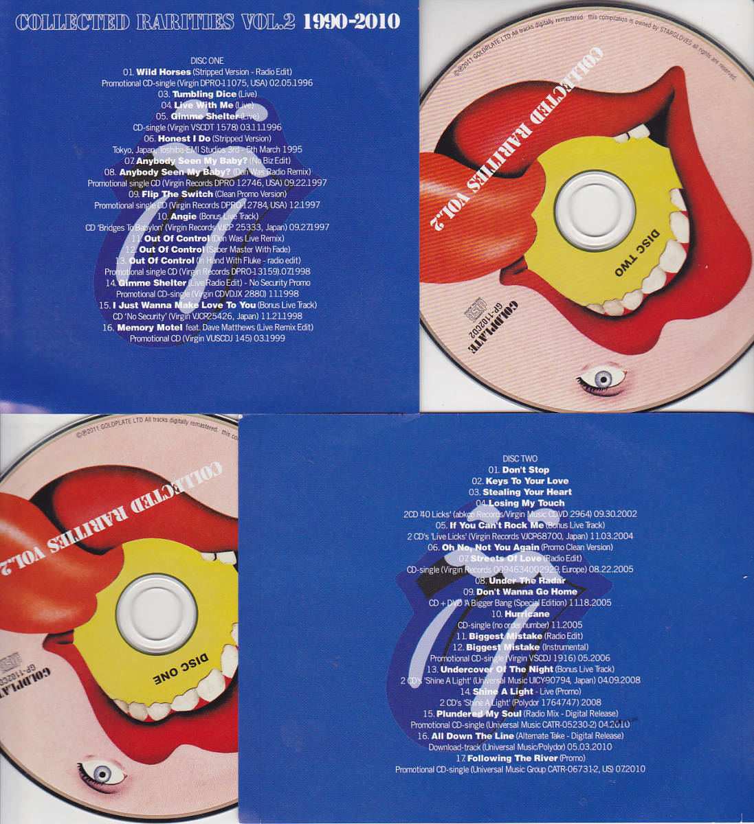 The Rolling Stones / Collected Rarities Vol.1 + Vol.2 Set 1971-1990 1990-2010 4CD