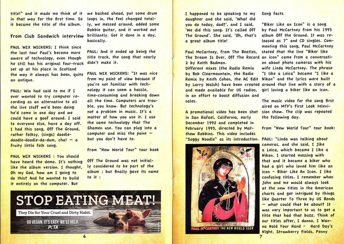 Paul McCartney Off The Ground Rarities & More 2015 2CD Booklet