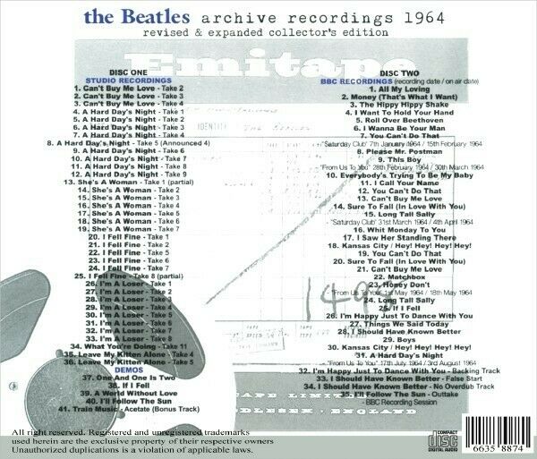 The Beatles ARCHIVE RECORDINGS 1964 Collector's Edition 2CD Revised & Expanded