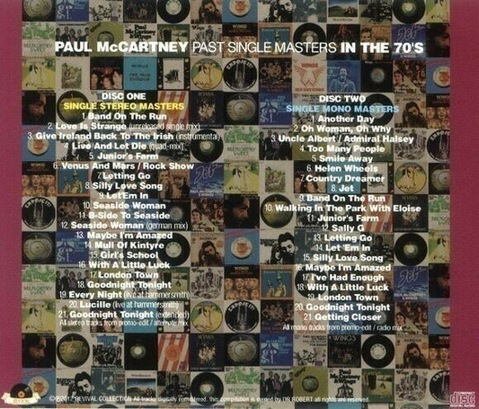 Paul McCartney Past Single Masters In The 70's CD 2 Discs Case Set Music Rock