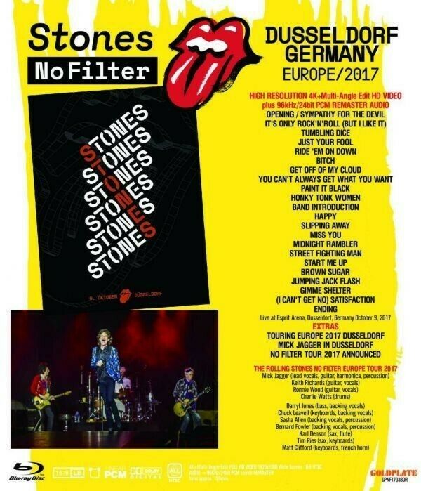 The Rolling Stones No Filter Dusseldorf Germany 2017 Blu-ray 1BDR