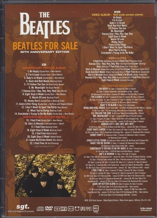 The Beatles For Sale 50th Anniversary Edition CD & DVD 2 Discs Set SGT. Label