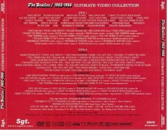 The Beatles 1962-1966 Ultimate Video Collection DVD 2 Disc Set SGT Label Music