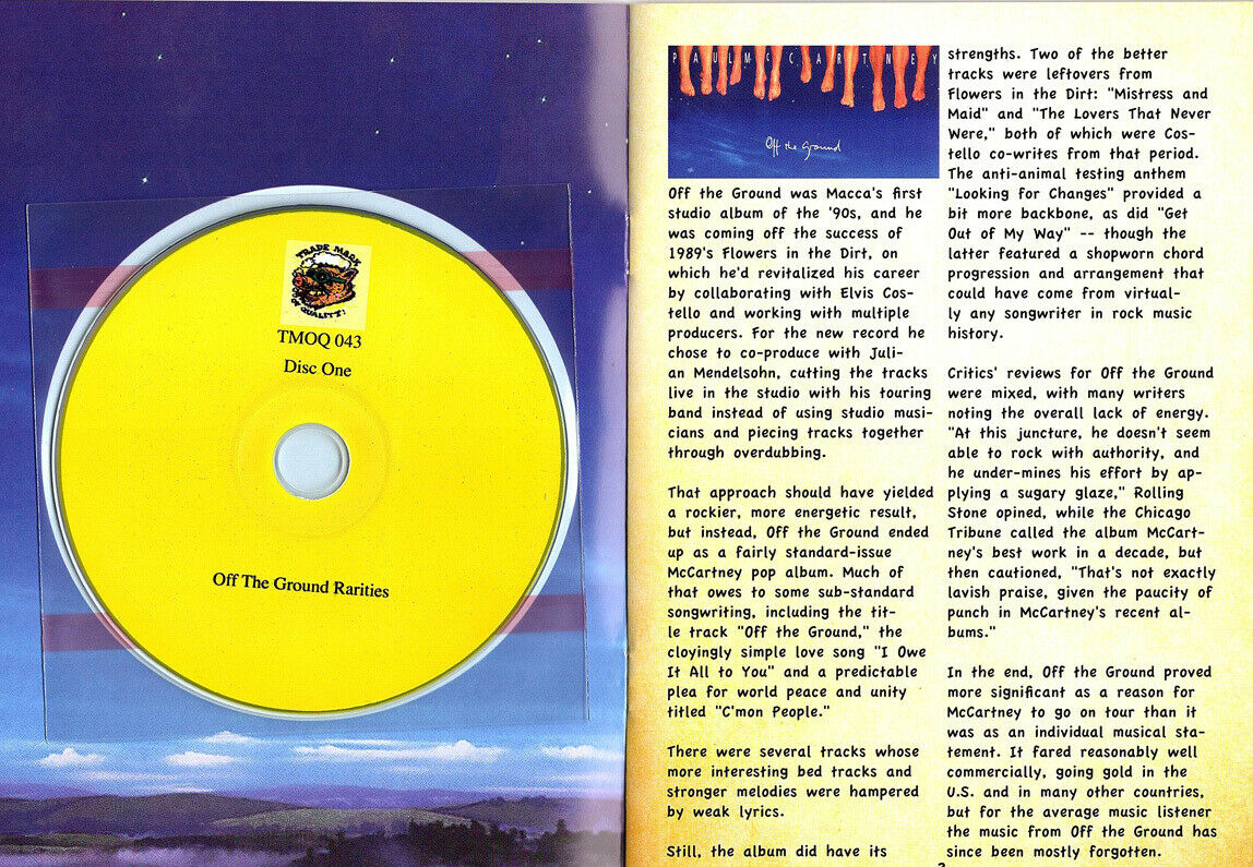 Paul McCartney Off The Ground Rarities & More 2015 2CD Booklet