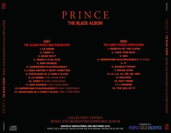 Prince / The Black Album Collector's Edition 2CD Remix And Remasters Expanded Album