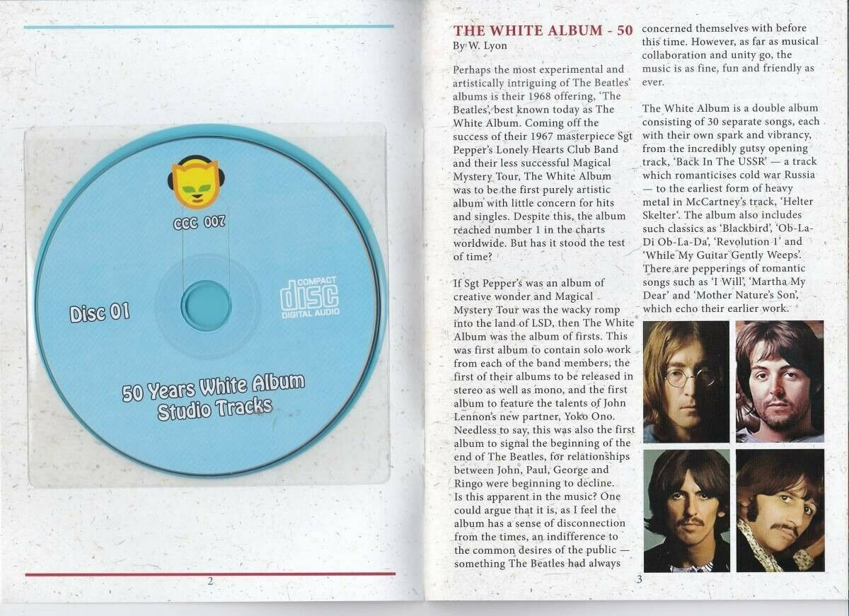 The Beatles 50 Years The White Album Copy Cat Chronicle 2CD