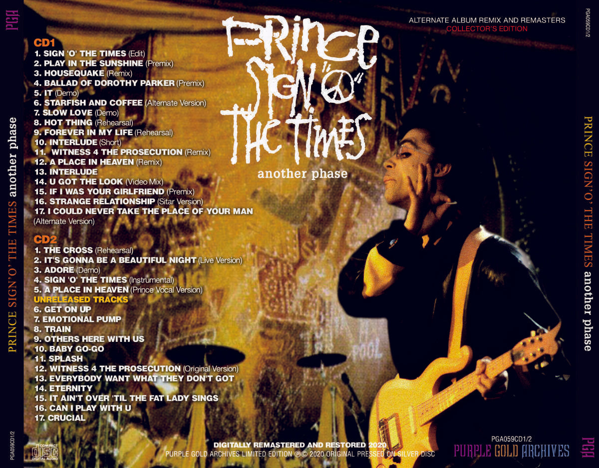 Prince Sign 'O' The Times Another Phase Alternate Album Remix And Remasters 2CD