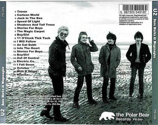 U2 Bono Works At McGonagles 1970 Pub Dublin Ireland CD 1 Disc 20 Tracks Music