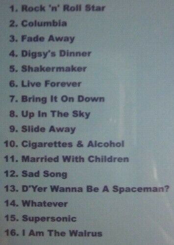 Oasis Zigzagging Up And Down 1994 Sheffield UK CD 1 Disc 16 Tracks Music Rock