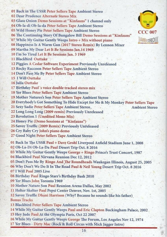 The Beatles 50 Years The White Album Copy Cat Chronicle 2CD