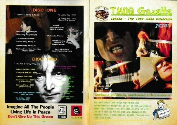 John Lennon The 1980 Video Collection 2DVD Booklet HMC TMOQ Gazette