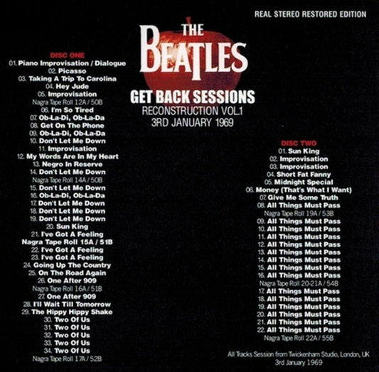 The Beatles Get Back Sessions Reconstruction Vol 1 CD 2 Discs Case Set F/S
