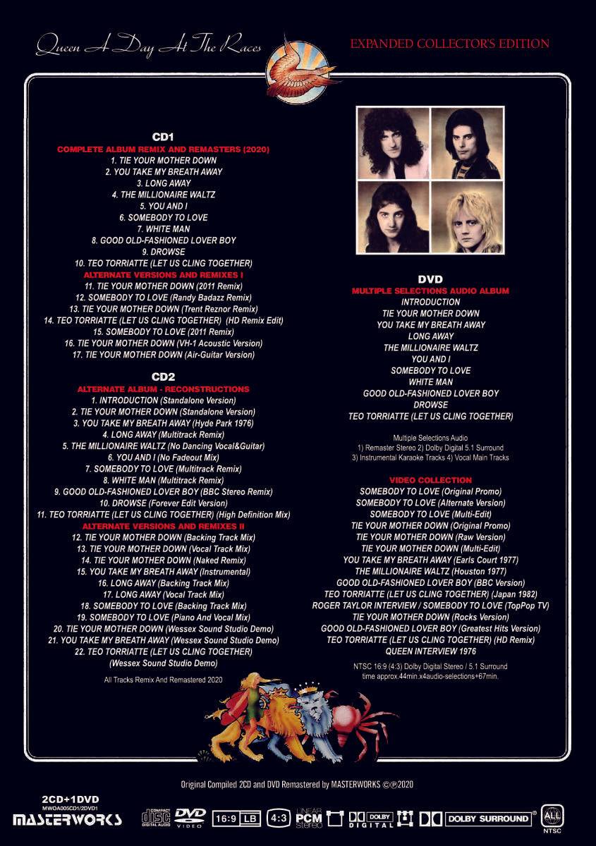 Queen A Day At The Races Expanded Collector's Edition 2 CD 1 DVD 3 Discs Set New