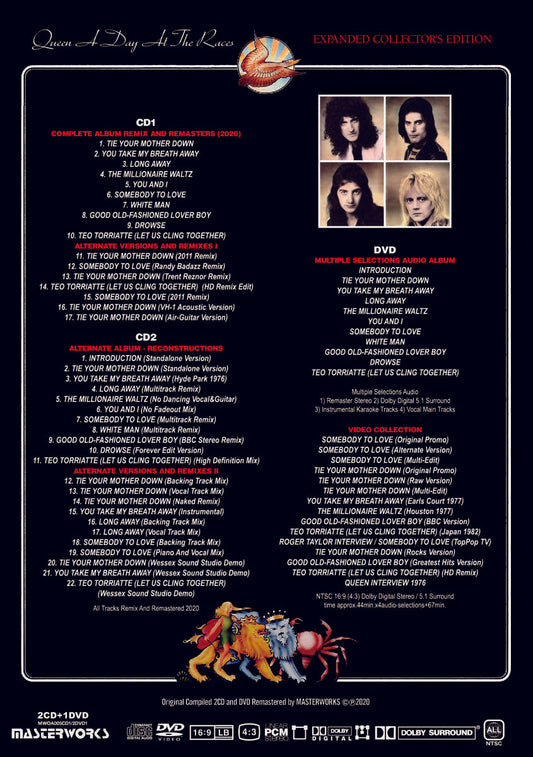 Queen A Day At The Races Expanded Collector's Edition 2 CD 1 DVD 3 Discs Set New