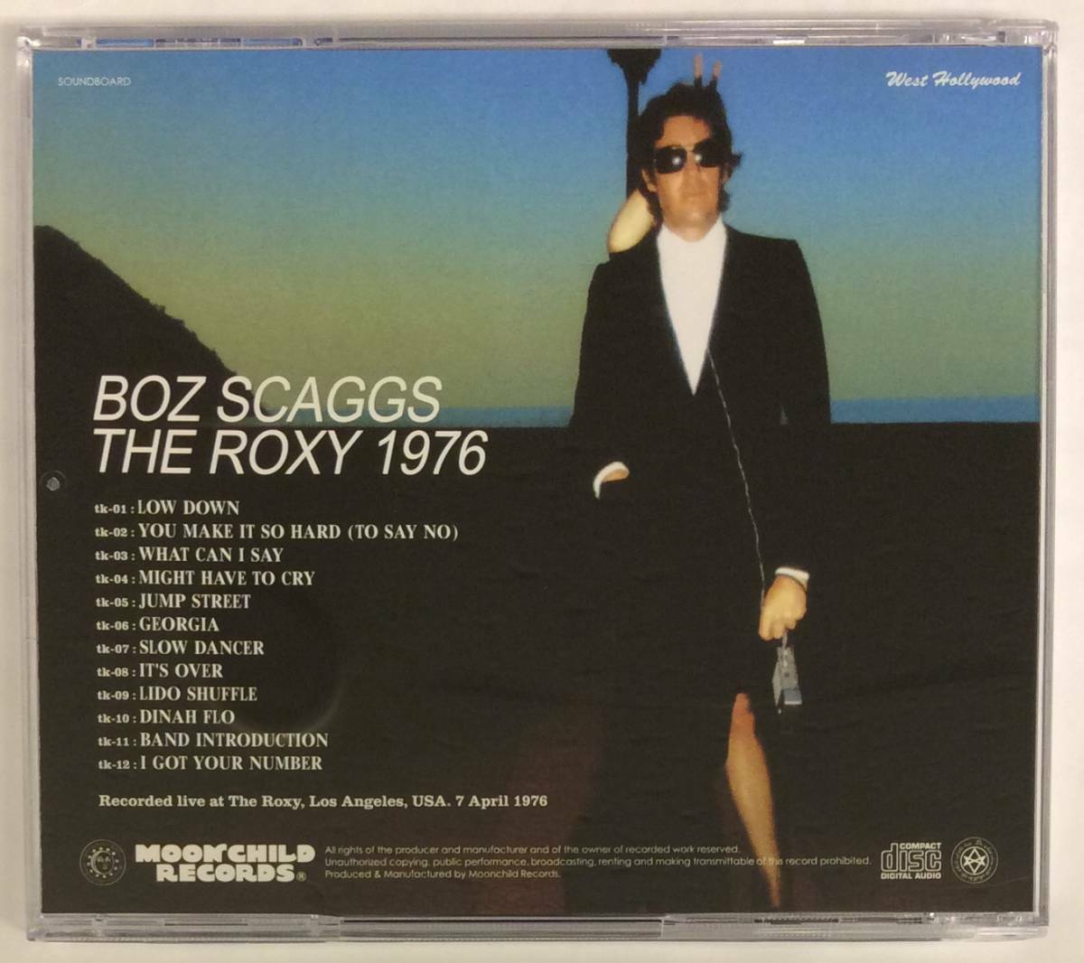 Boz Scaggs The Roxy 1976 1CD 12 Tracks Moonchild Records