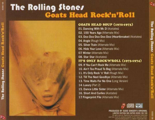 The Rolling Stones Goat's Head Soup 1973 Head Rock 'n' Roll 1974 CD 1 Disc F/S