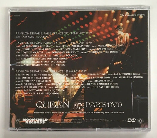 Queen 1979 Paris DVD Definitive Version 1 Disc Live At France Moonchild Records