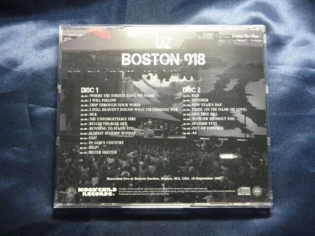 U2 / Boston 918 Joshua Tree Tour 1987 2CD Moonchild Records