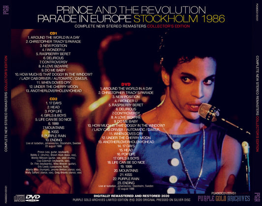 Prince Stockholm 1986 Parade In Europe Complete New Stereo Masters 2CD 1DVD