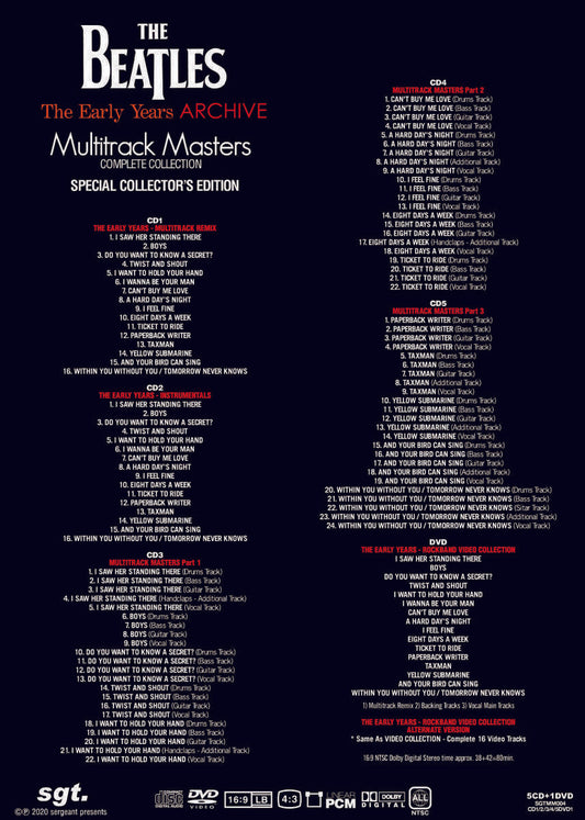 The Beatles The Early Years Archive Multitrack Masters 5 CD 1 DVD Set