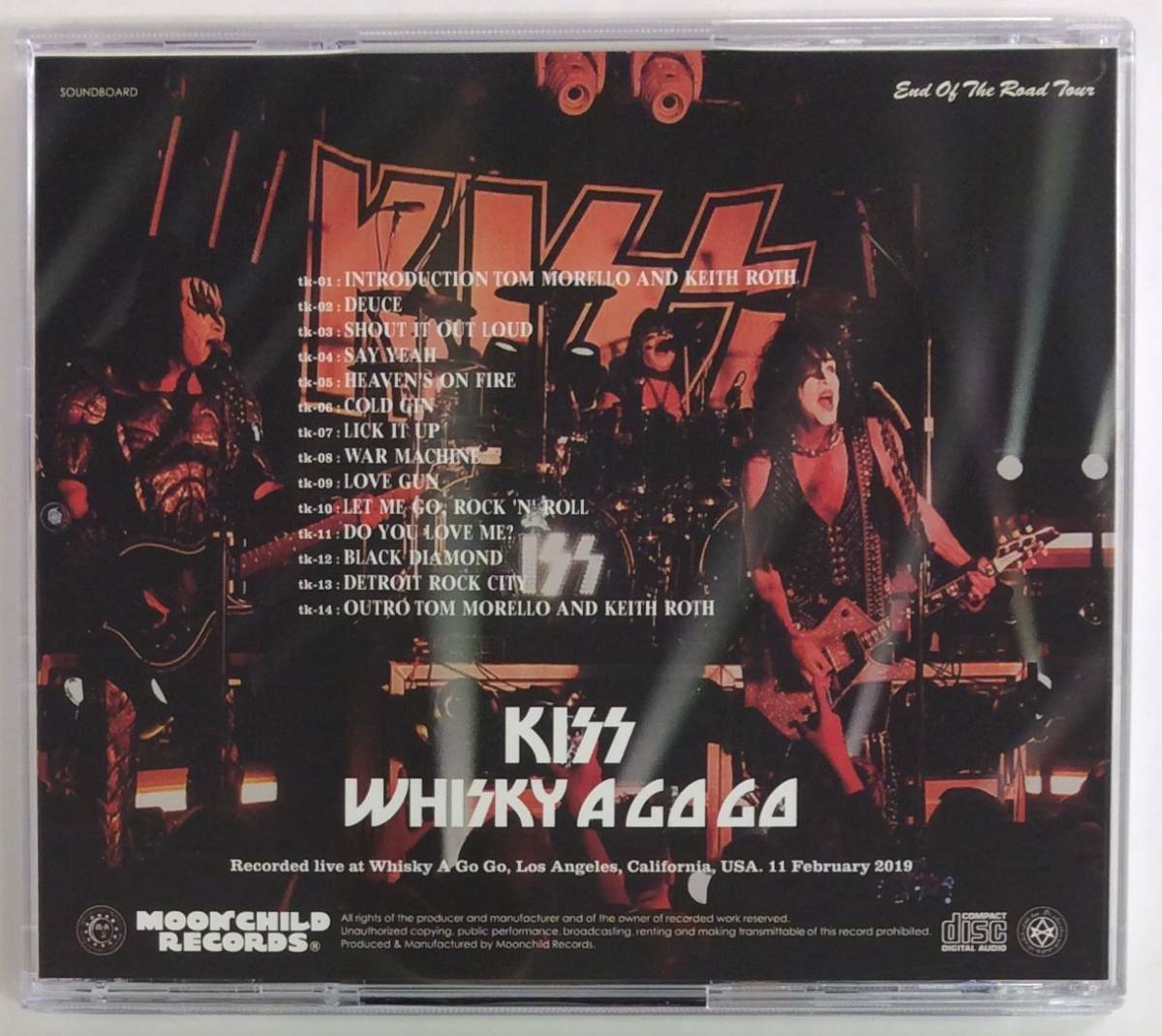 Kiss Whisky A Go Go 2019 Soundboard 1CD 14 Tracks Moonchild Records