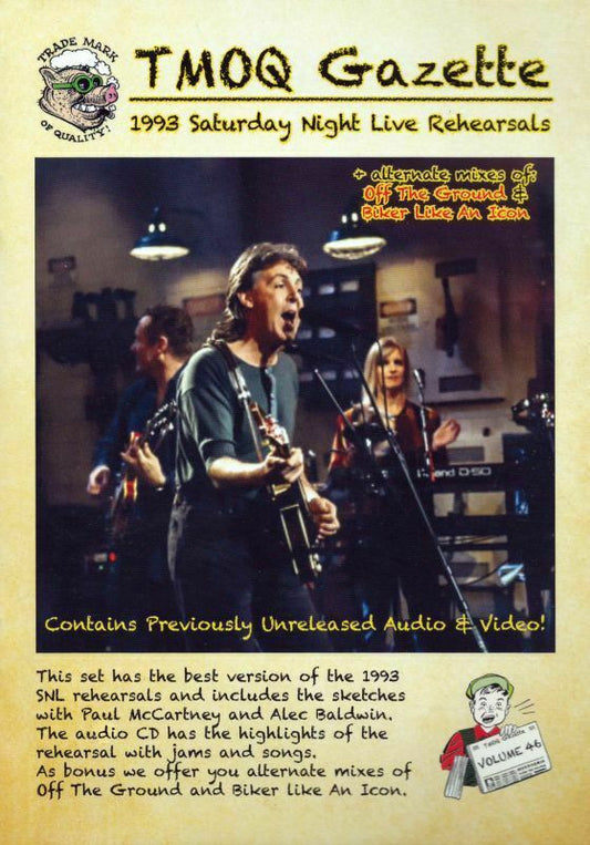 Paul McCartney 1993 Saturday Night Live Rehearsal 1CD 1DVD 36 Tracks Music Rock