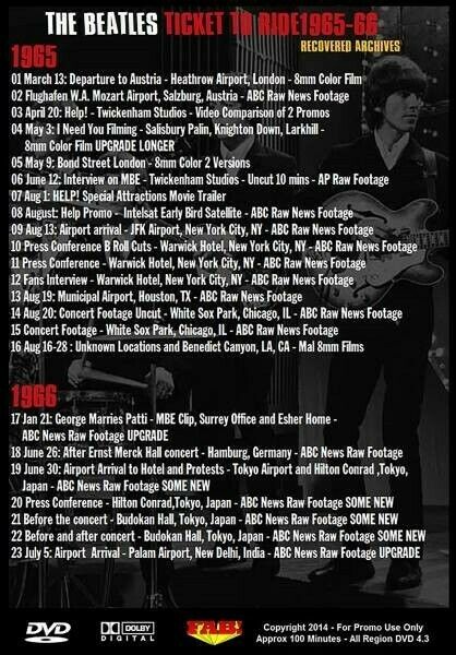 The Beatles Ticket To Ride Recovered Archives 1965-66 1DVDR 23 Tracks