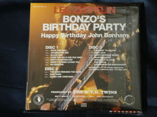 Led Zeppelin Bonzo's Birthday Party CD 3 Discs 17 Tracks Empress Valley Music