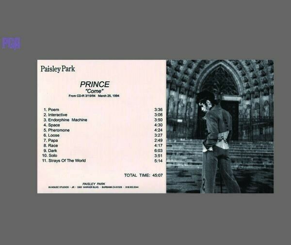 Prince Come Collector's Edition 2CD 1958-1993 Remix And Remasters Expanded Album