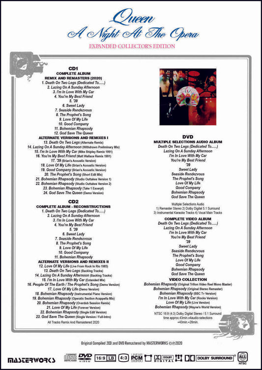 Queen / A Night At The Opera Expanded Collector's Edition (2CD+1DVD)