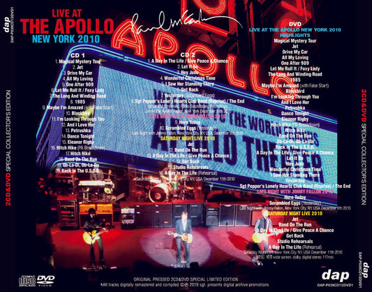 Paul McCartney Live At The Apollo New York 2010 2CD 1DVD Set Music Rock Pops F/S