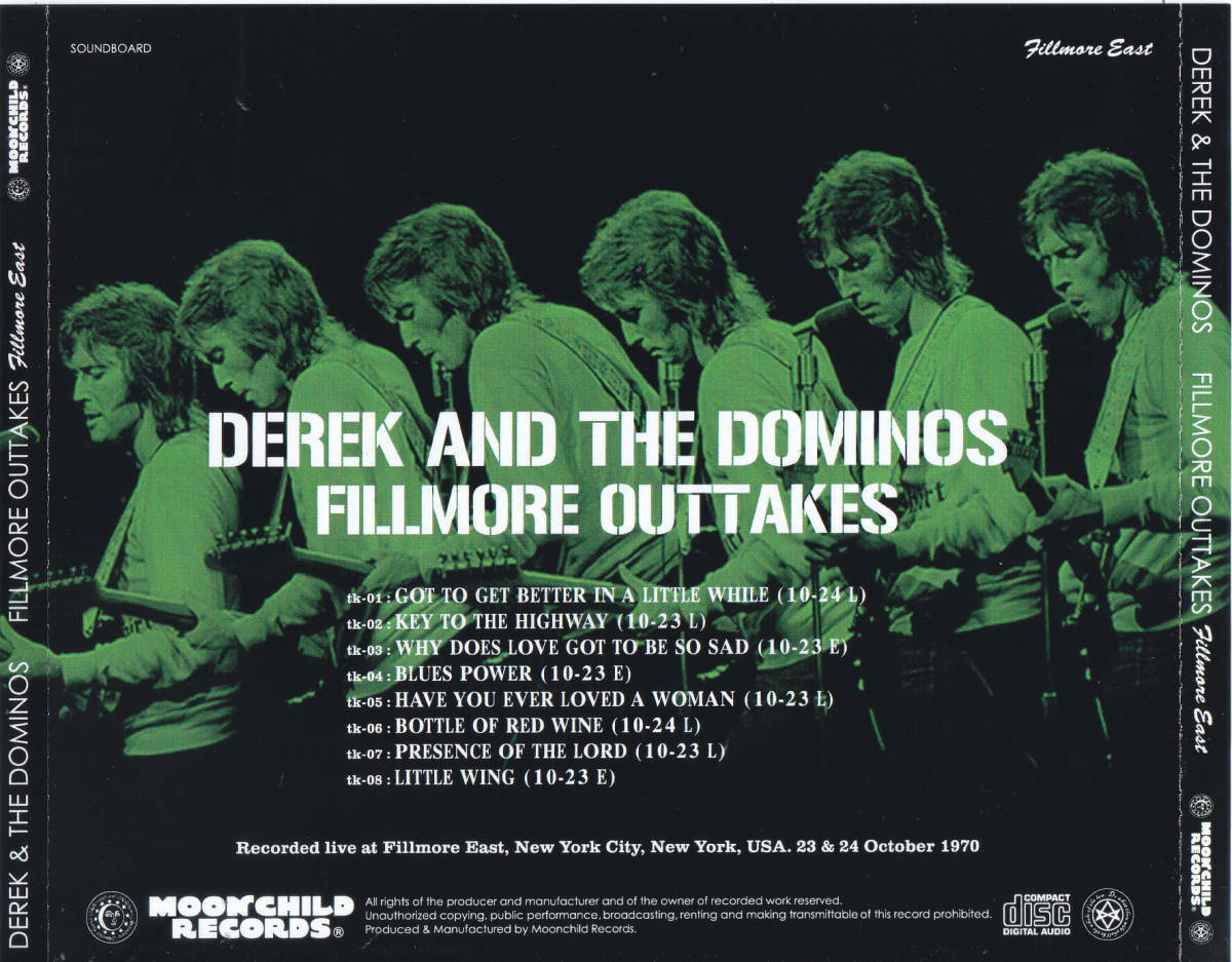 Derek and the Dominos Fillmore Outtakes 1CD Moonchild Records