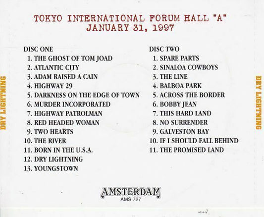 Bruce Springsteen Dry Lightning 1997 Japan Tokyo CD 2 Discs 24 Tracks Music Rock