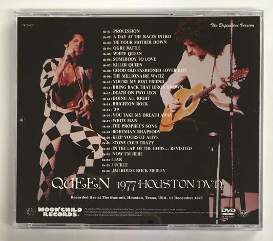Queen 1977 Houston DVD The Definitive Version Moonchild Records 1 Disc Case Set