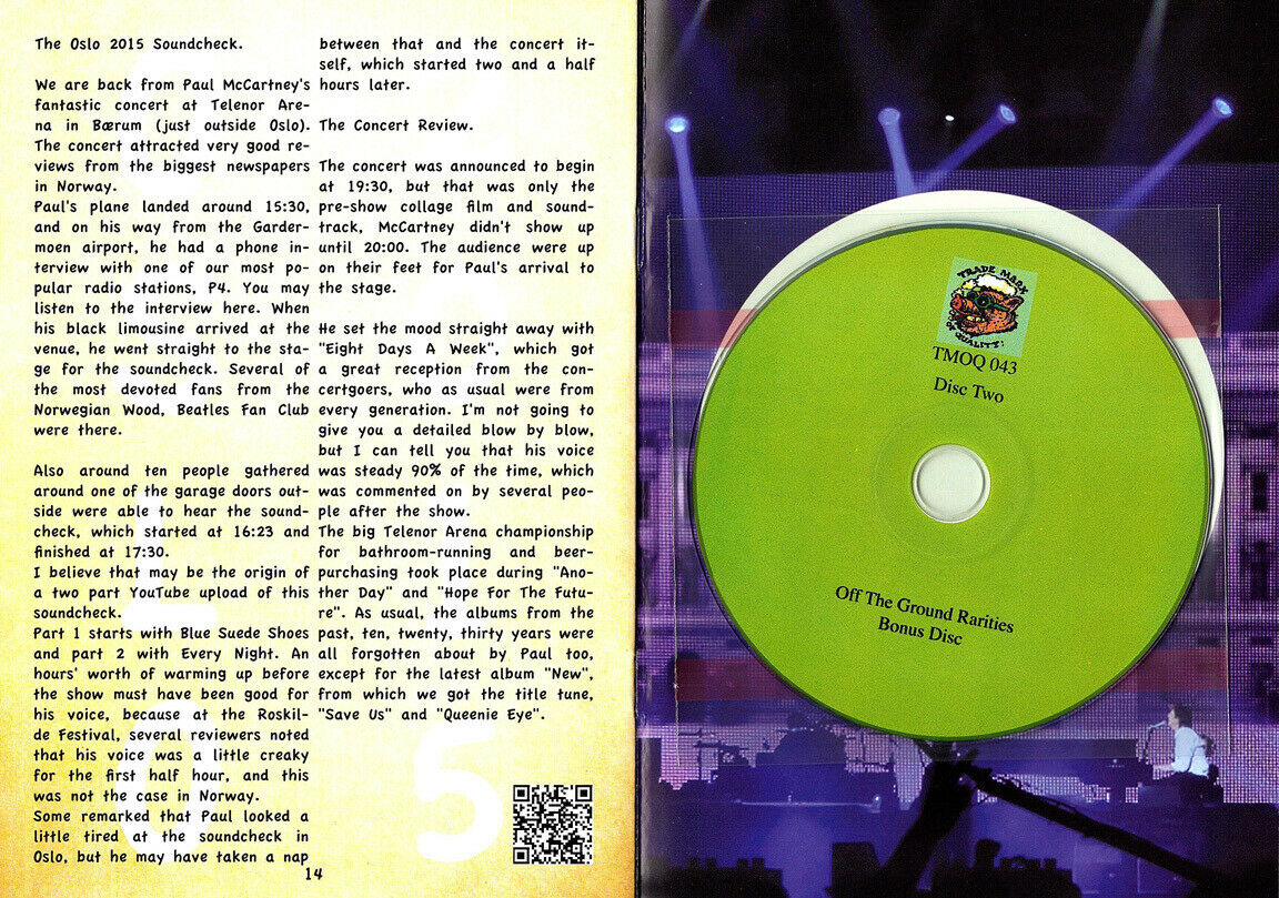 Paul McCartney Off The Ground Rarities & More 2015 2CD Booklet