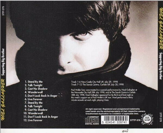 Noel Gallagher Supporting Big Brother 1988 CD 1 Disc 12 Tracks Music Rock Pops