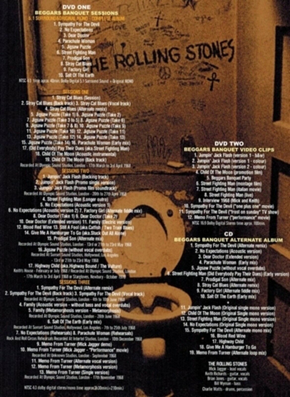 The Rolling Stones Beggars Banquet Sessions Goldplate 1CD 2DVD Set