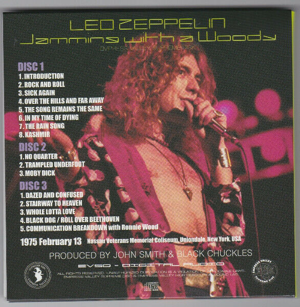 Led Zeppelin / Jamming With A Woody 1975 Soundboard 3CD 16 Tracks Empress Valley