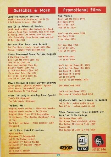 The Beatles Let It Be Companion His Master's Choice Original DVD 2 Discs Music