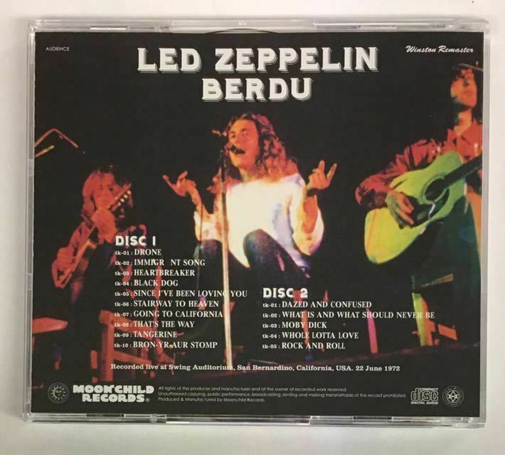 Led Zeppelin Berdu 1972 Winston Remasters 2CD Moonchild Records