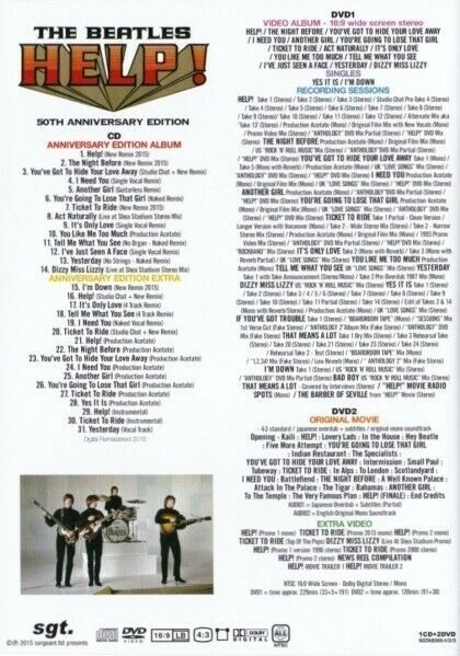 The Beatles Help! 50th Anniversary Edition 1 CD 2 DVD 3 Discs Case Set SGT.