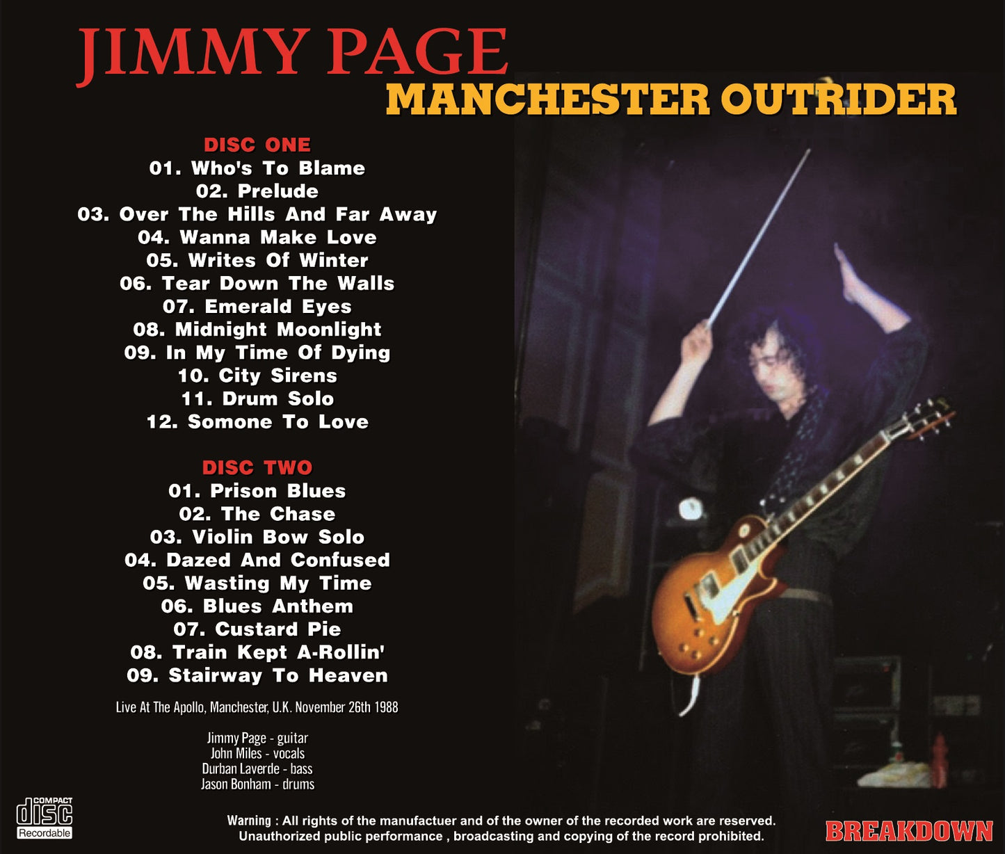 JIMMY PAGE / MANCHESTER OUTRIDER (2CDR)