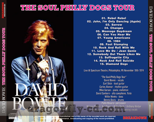 DAVID BOWIE / THE SOUL HILLY DOGS TOUR (1CDR)