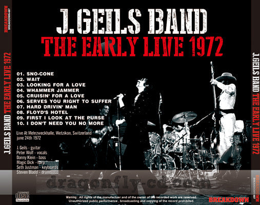 J.GEILS BAND / THE EARLY LIVE 1972 (1CDR)