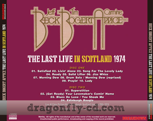 BECK, BOGERT & APPICE / THE LAST LIVE IN SCOTLAND 1974 (2CDR)